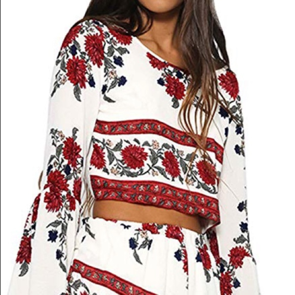 Floral Chiffon Bohemian Crop Top